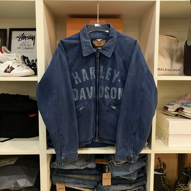 할리데이비슨 블루 코튼 워크 자켓 M