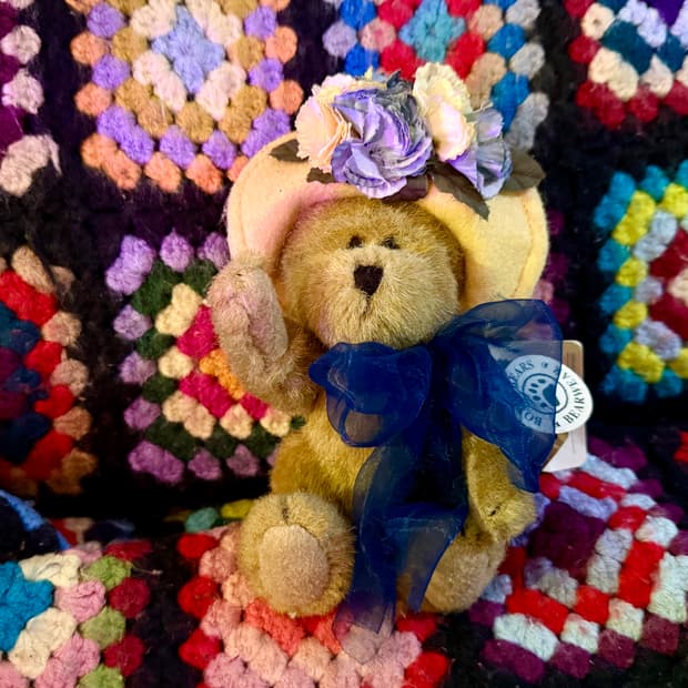 보이즈베어 꽃 장식 모자 곰인형 테디베어