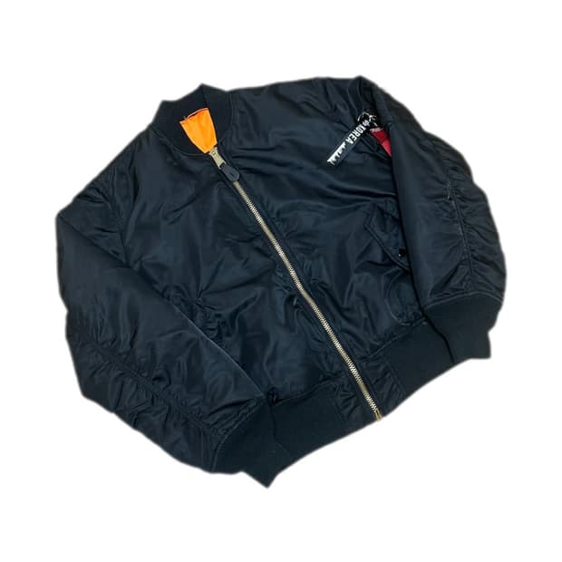 알파인더스트리 ma-1 블랙 리버시브 오렌지 자켓