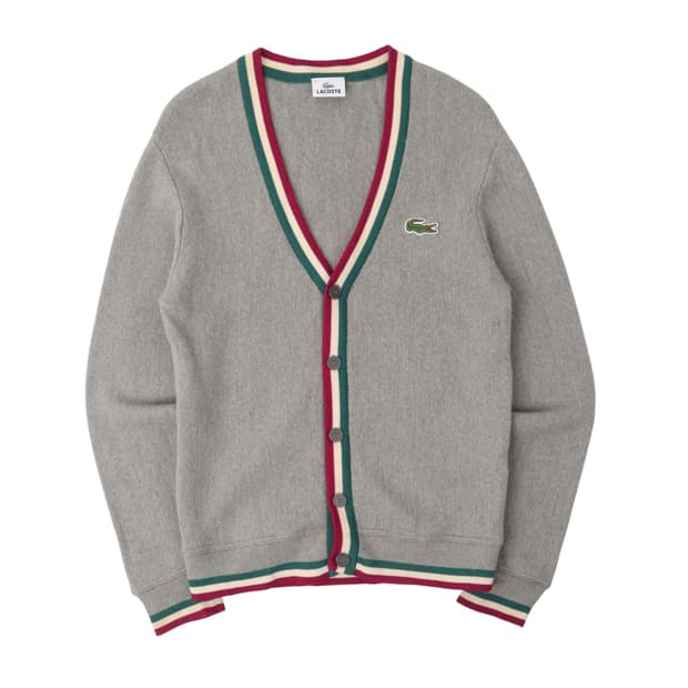 라코스테 그레이 울 니트 가디건