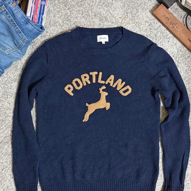 Beams 빔즈 포틀랜드 자수 니트