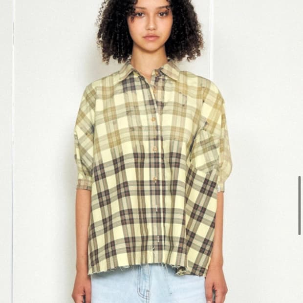 로레일즈 페이드 워싱 체크 셔츠