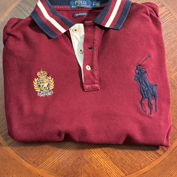 폴로 랄프로렌 빅포니 넘버링 반팔 카라티 버건디 네이비 M