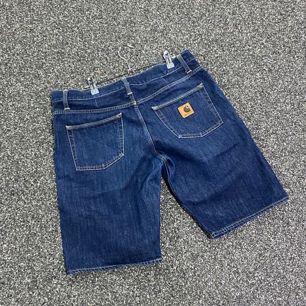 칼하트 패치로고 하프 데님팬츠 B4254