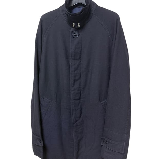 꼼데가르송 옴므 하이넥 스트랩 버튼 코트 히든 플라켓