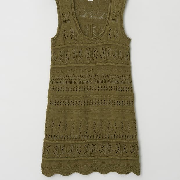 아뜰리에에디션 Openwork Cotton Dress (khaki)
