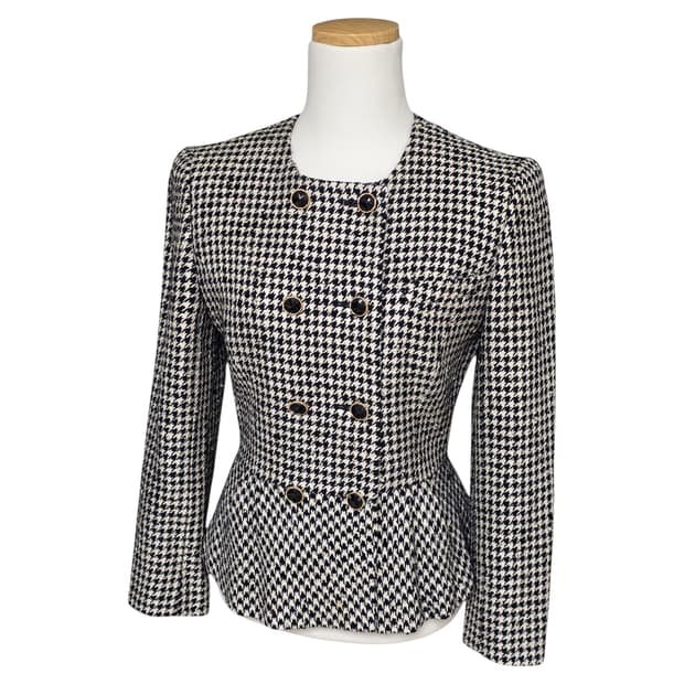 90년대 일본빈티지) 하운드 체크 울 여성정장 자켓🖤