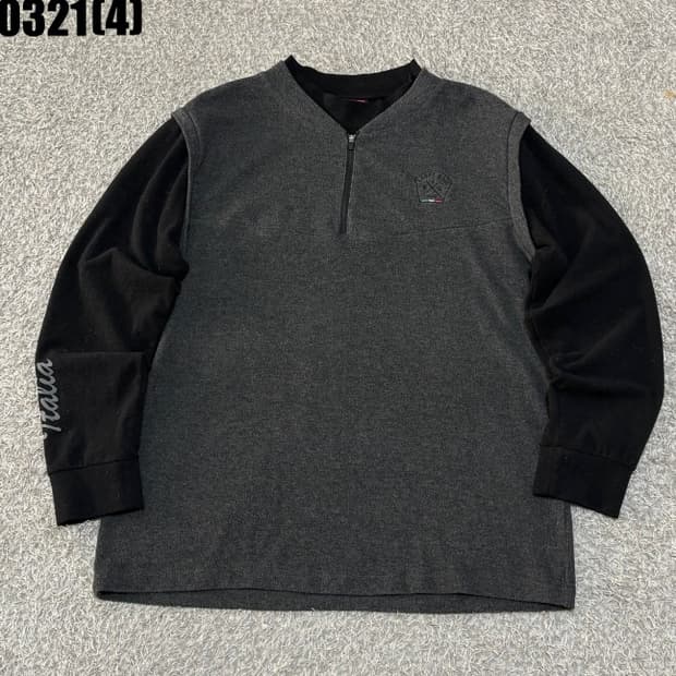 XL 카파 ITALIA 배색 하프집업 긴팔 티셔츠 0321(4)