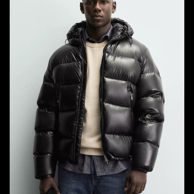 자라 유광 패딩 S