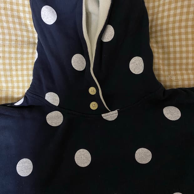 챔피온 도트 단추 후드티