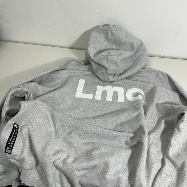 L LMC 엘엠씨 그레이 백로고 오버핏 후드티