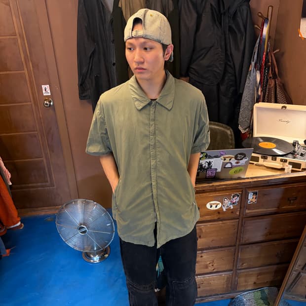 90S CP COMPANY RIRI 세이지 집업 하프 셔츠