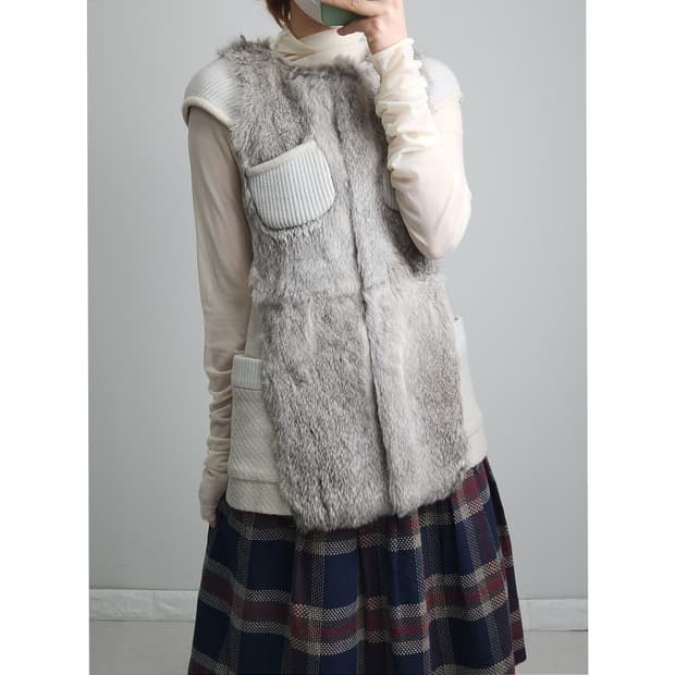 반소매 퍼 자켓