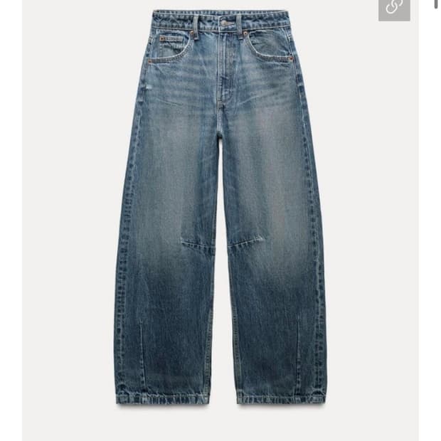 자라 JEANS TRF 배기 벌룬 미드라이즈 EU38