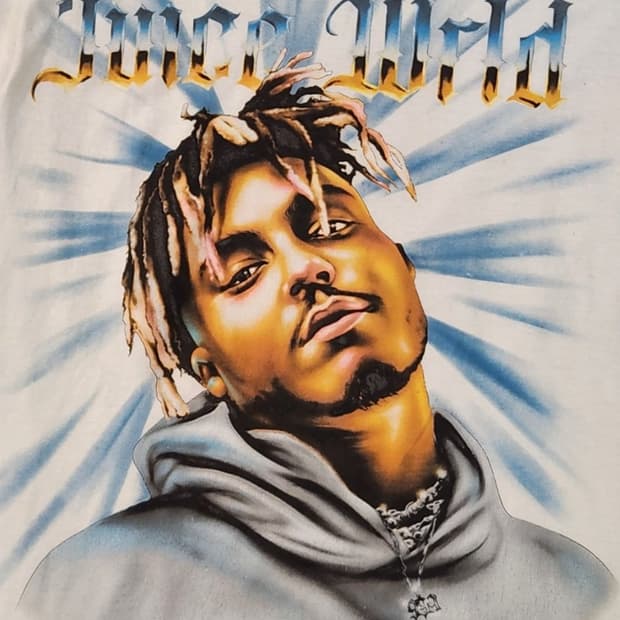 Juice WRLD 에어브러시 그래픽 티셔츠 S