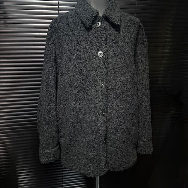 유니클로U 르메르 양털 후리스 플리스 코트 L 100 카라 가디건 블랙