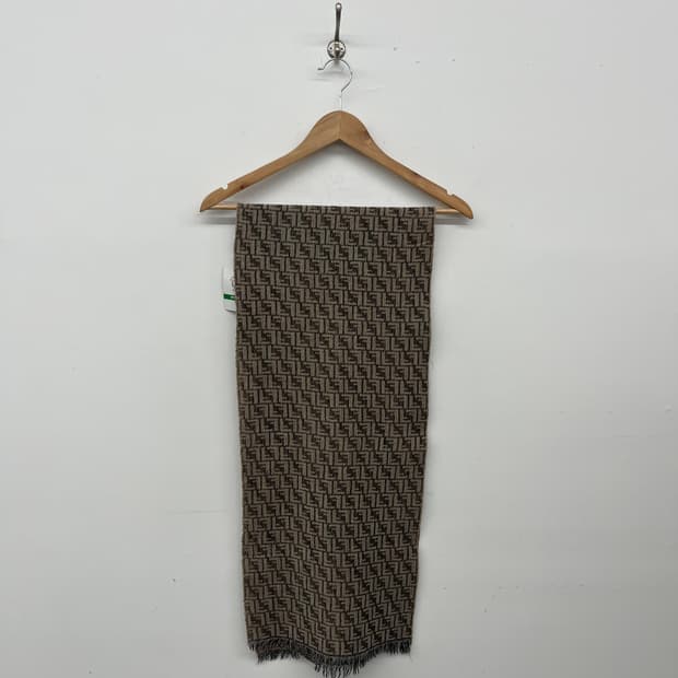 펜디 FF 로고 머플러 브라운