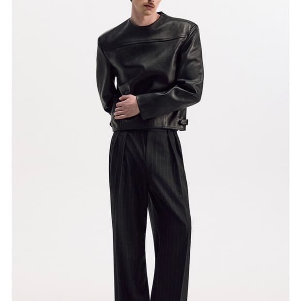 타일레 스트라이프 슬랙스 3사이즈 블랙