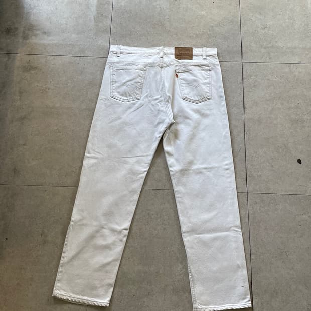 리바이스505 화이트진 청바지(오렌지탭)