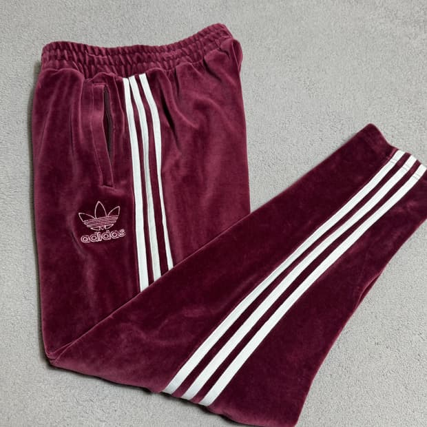 아디다스 벨벳 트레이닝 바지 M 버건디