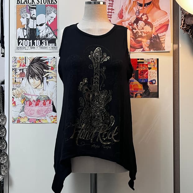 y2k 프린팅 그런지 슬리브리스