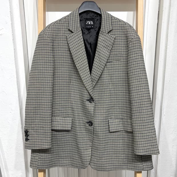 자라 체크 블레이저