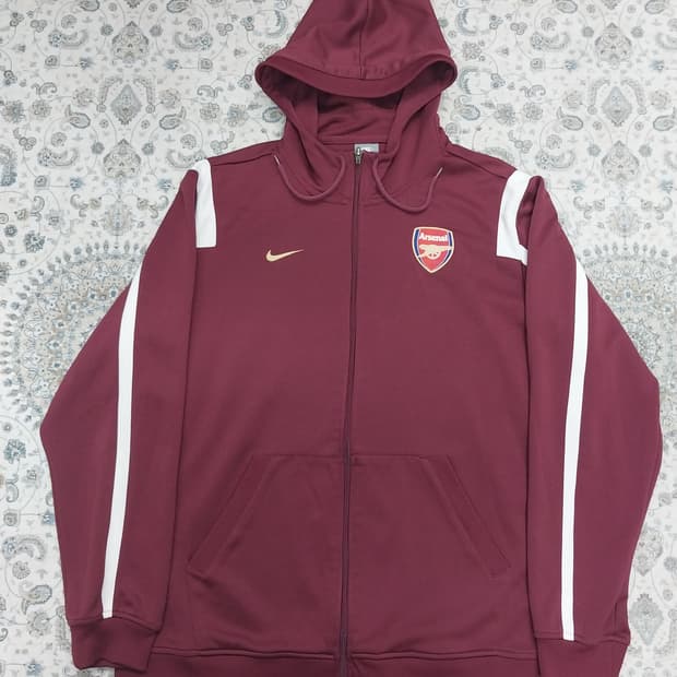 나이키 아스날 FC 후드집업 버건디 XL