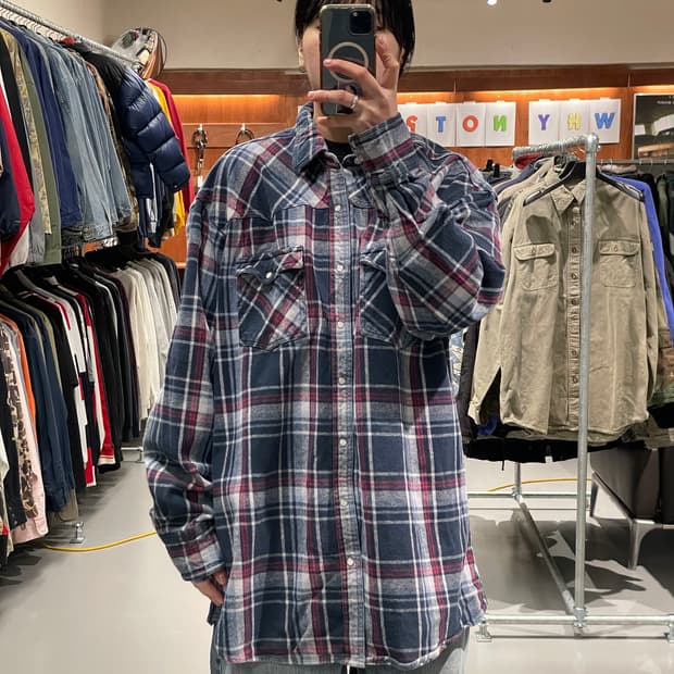 빈티지 플란넬 웨스턴 셔츠  