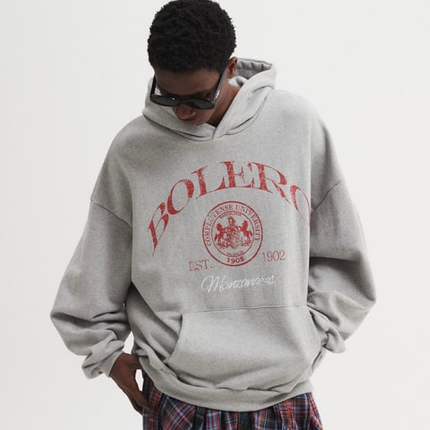 dnsr 오버핏 볼레로 후드티 그레이