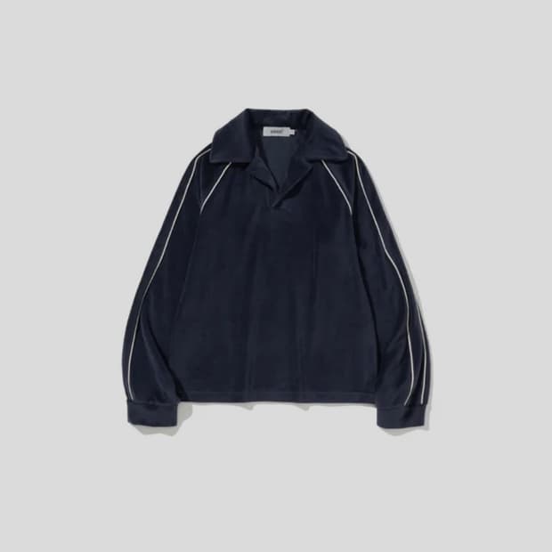 새상품 에르에르 Velour Piped Collar Tee