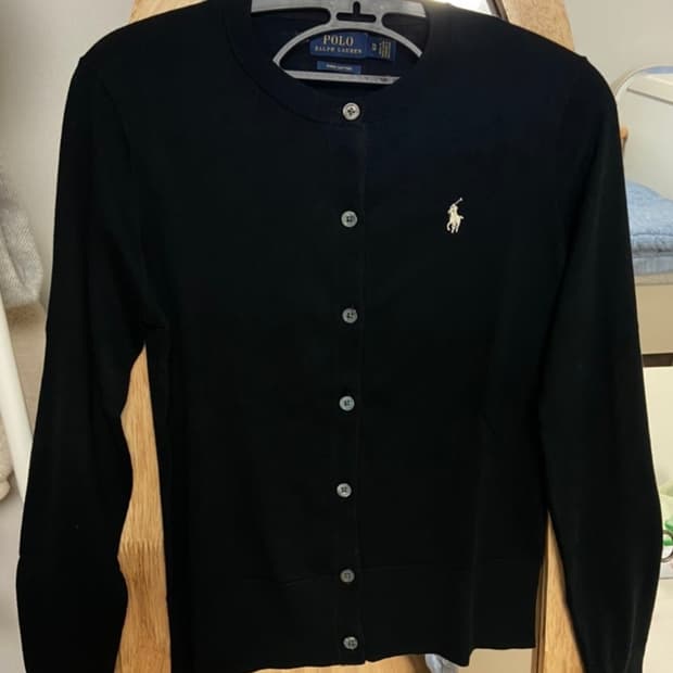 폴로 피마코튼 가디건 블랙
