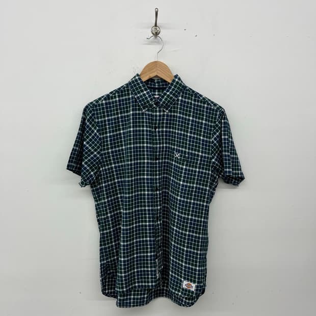Dickies 빈티지 체크 반팔 셔츠 여성L