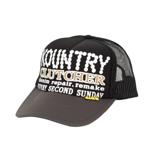 캐피탈 컨트리 펄 크러쳐 트러커 캡 블랙 그레이