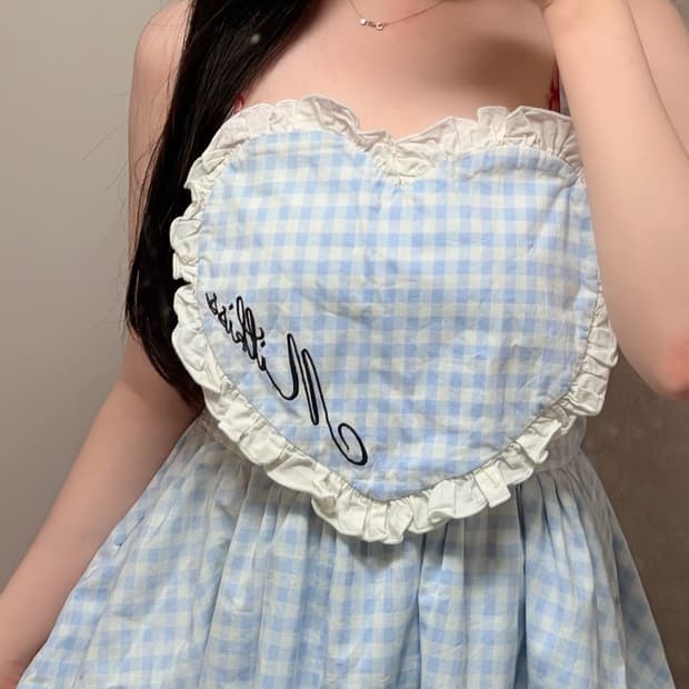 스완키스 메이드 갸루 체크 원피스