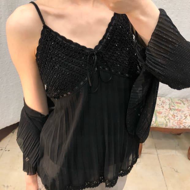 noir beaded camisole