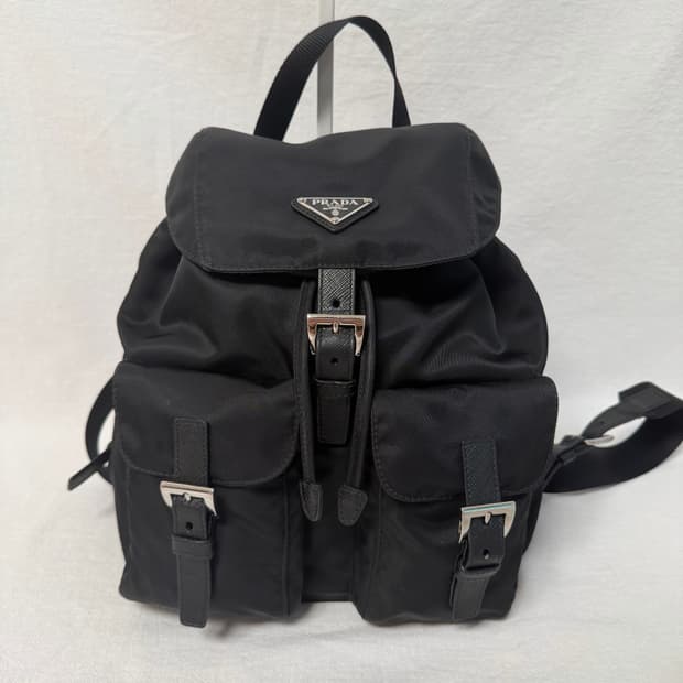 정품 프라다 사피아노 리나일론 블랙 스몰 백팩
