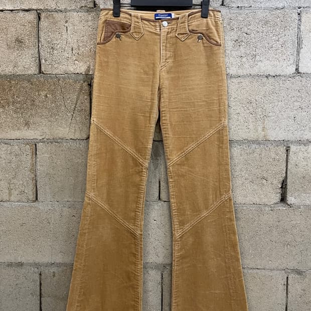 버버리 블루라벨 코듀로이 플레어 팬츠