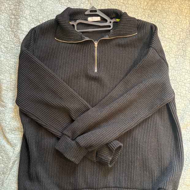 빈티지 반집업 니트