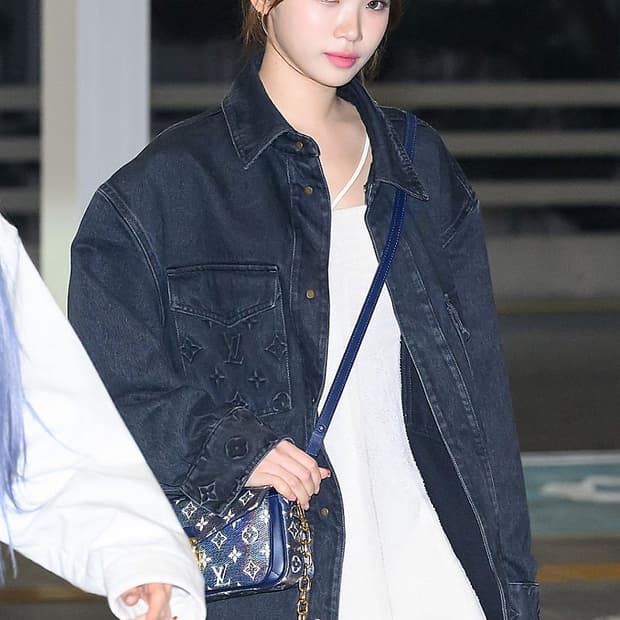 루이비통 데님 오버 셔츠 L