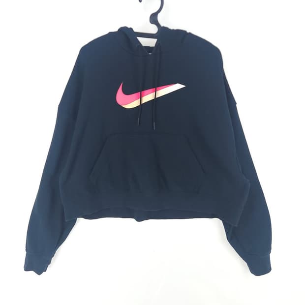 [여M]나이키 블랙 크롭 후드티[Y5C-112]