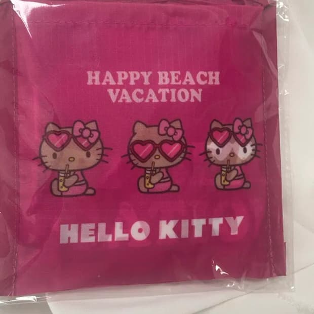 산리오 태닝키티 장바구니 핑크 에코백