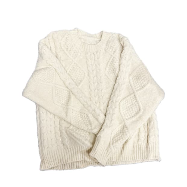 아이보리 케이블 니트 