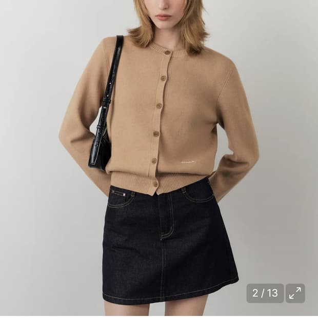 시티브리즈 에센셜 라운드넥 가디건 블랙 