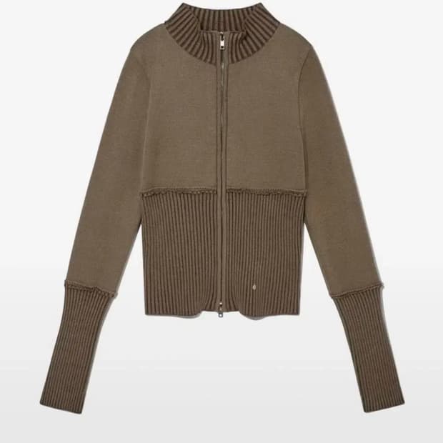 글로니 뎁투톤 니트집업 