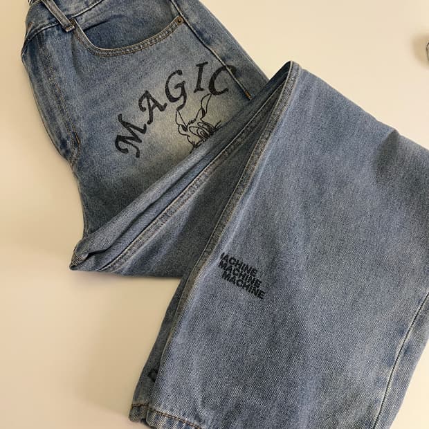 DRAWING DENIM PANTS [BLUE] 