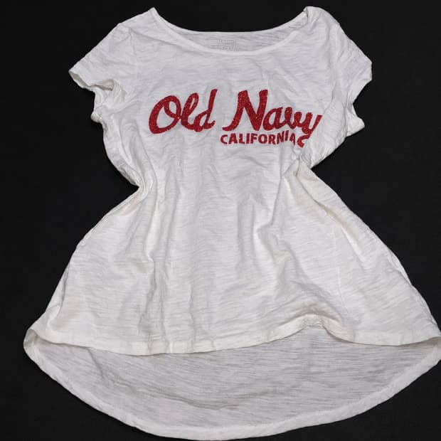 Old Navy bokashi detail white T