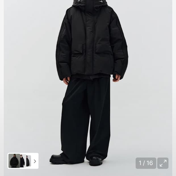 지오송지오 - 후드 돌먼 다운 점퍼