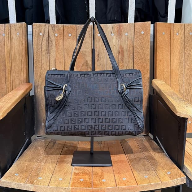 펜디 브라운 주키노 캔버스 토트백