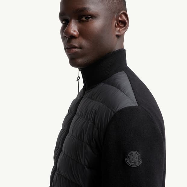 몽클레어 다이아몬드 퀼팅 블랙와펜 패딩 가디건