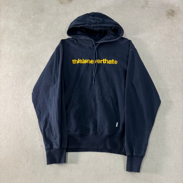 100 디스이즈네버뎃 자수 로고 후드티